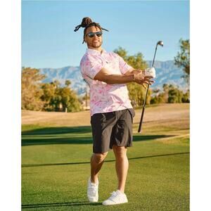 Bad Birdie Men's The Bungalow Golf Polo size Large Lightweight Stretch Moisture